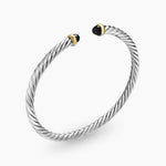 CABLE FLEX® BRACELET Sterling Silver with 14K Yellow Gold and Black Onyx, 4mm
