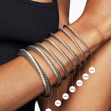 CABLE FLEX® BRACELET Sterling Silver with 14K Yellow Gold and Black Onyx, 4mm