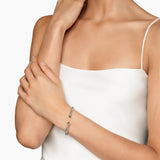 Cable Flex® Bracelet Sterling Silver with 14K Yellow Gold and Green Onyx, 4mm