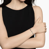 Cable Flex Bracelet in Sterling Silver with 14K Yellow Gold and Lapis Lazuli, 4mm