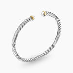 CABLE FLEX® BRACELET Sterling Silver with 14K Yellow Gold and Pearls, 4mm