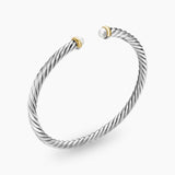 CABLE FLEX® BRACELET Sterling Silver with 14K Yellow Gold and Pearls, 4mm