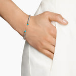 CABLE FLEX® BRACELET Sterling Silver with 14K Yellow Gold and Turquoise, 4mm