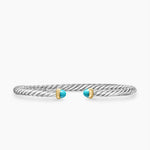 CABLE FLEX® BRACELET Sterling Silver with 14K Yellow Gold and Turquoise, 4mm