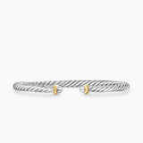 CABLE FLEX® BRACELET Sterling Silver with 14K Yellow Gold, 4mm
