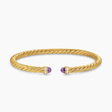 CABLESPIRA® FLEX BRACELET 18K Yellow Gold with Amethyst and Diamonds, 4mm