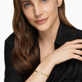 CABLESPIRA® FLEX BRACELET 18K Yellow Gold with Aquamarine and Diamonds, 4mm