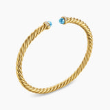 CABLESPIRA® FLEX BRACELET 18K Yellow Gold with Blue Topaz and Diamonds, 4mm