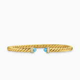 CABLESPIRA® FLEX BRACELET 18K Yellow Gold with Blue Topaz and Diamonds, 4mm