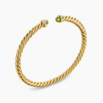 Cablespira® Flex Bracelet 18K Yellow Gold with Peridot and Diamonds, 4mm