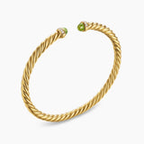 Cablespira® Flex Bracelet 18K Yellow Gold with Peridot and Diamonds, 4mm