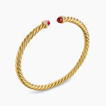 Cablespira® Flex Bracelet 18K Yellow Gold with Rhodolite Garnet and Diamonds, 4mm