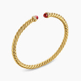 Cablespira® Flex Bracelet 18K Yellow Gold with Rhodolite Garnet and Diamonds, 4mm
