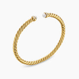 Cablespira® Flex Bracelet 18K Yellow Gold with Pearls and Diamonds, 4mm
