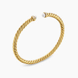 CABLESPIRA® FLEX BRACELET 18K Yellow Gold with Pearls and Diamonds, 4mm