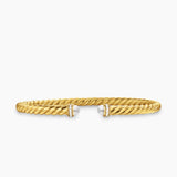 CABLESPIRA® FLEX BRACELET 18K Yellow Gold with Pearls and Diamonds, 4mm