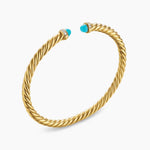 Cablespira® Flex Bracelet 18K Yellow Gold with Turquoise and Diamonds, 4mm