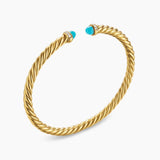 Cablespira® Flex Bracelet 18K Yellow Gold with Turquoise and Diamonds, 4mm