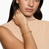 CABLESPIRA® FLEX BRACELET 18K Yellow Gold with Turquoise and Diamonds, 4mm