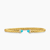 CABLESPIRA® FLEX BRACELET 18K Yellow Gold with Turquoise and Diamonds, 4mm