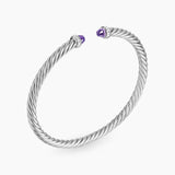 CABLE FLEX BRACELET Sterling Silver with Amethyst and Diamonds, 4mm