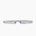 Cable Flex® Bracelet Sterling Silver with Amethyst and Diamonds, 4mm