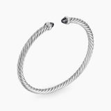 Cable Flex® Bracelet Sterling Silver with Black Onyx and Diamonds, 4mm