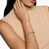 Cable Flex® Bracelet Sterling Silver with Black Onyx and Diamonds, 4mm