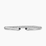 CABLE FLEX® BRACELET Sterling Silver with Black Onyx and Diamonds, 4mm