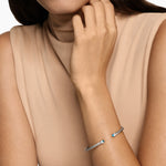 CABLE FLEX® BRACELET Sterling Silver with Blue Topaz and Diamonds, 4mm