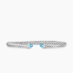 Cable Flex® Bracelet Sterling Silver with Blue Topaz and Diamonds, 4mm