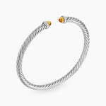 Cable Flex® Bracelet Sterling Silver with Citrine and Diamonds, 4mm