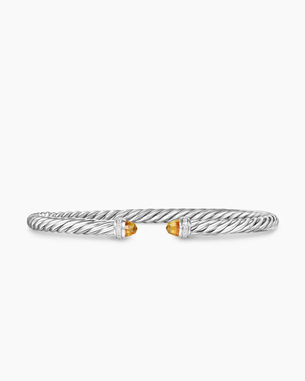 Cable Flex® Bracelet Sterling Silver with Citrine and Diamonds, 4mm