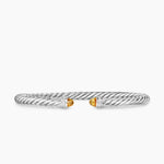 Cable Flex® Bracelet Sterling Silver with Citrine and Diamonds, 4mm