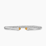CABLE FLEX® BRACELET Sterling Silver with Citrine and Diamonds, 4mm