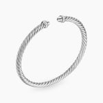 CABLE FLEX® BRACELET Sterling Silver with Diamonds, 4mm