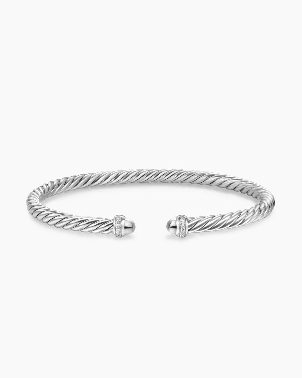 CABLE FLEX® BRACELET Sterling Silver with Diamonds, 4mm