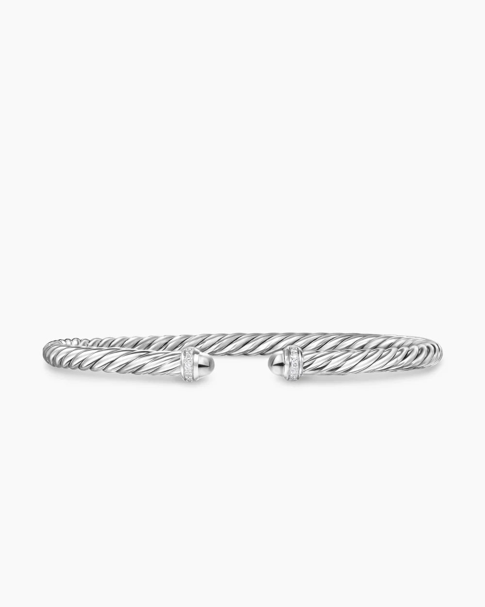 CABLE FLEX® BRACELET Sterling Silver with Diamonds, 4mm