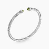 CABLE FLEX® BRACELET Sterling Silver with Peridot and Diamonds, 4mm