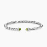 CABLE FLEX® BRACELET Sterling Silver with Peridot and Diamonds, 4mm