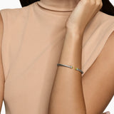 CABLE FLEX® BRACELET Sterling Silver with Peridot and Diamonds, 4mm
