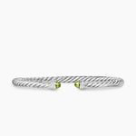 CABLE FLEX® BRACELET Sterling Silver with Peridot and Diamonds, 4mm