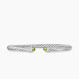 CABLE FLEX® BRACELET Sterling Silver with Peridot and Diamonds, 4mm