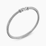 Cable Flex Buckle Bracelet Sterling Silver with Diamonds, 4mm