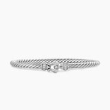 Cable Flex Buckle Bracelet Sterling Silver with Diamonds, 4mm