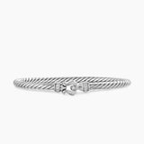 CABLE FLEX® BUCKLE BRACELET Sterling Silver with Diamonds, 4mm