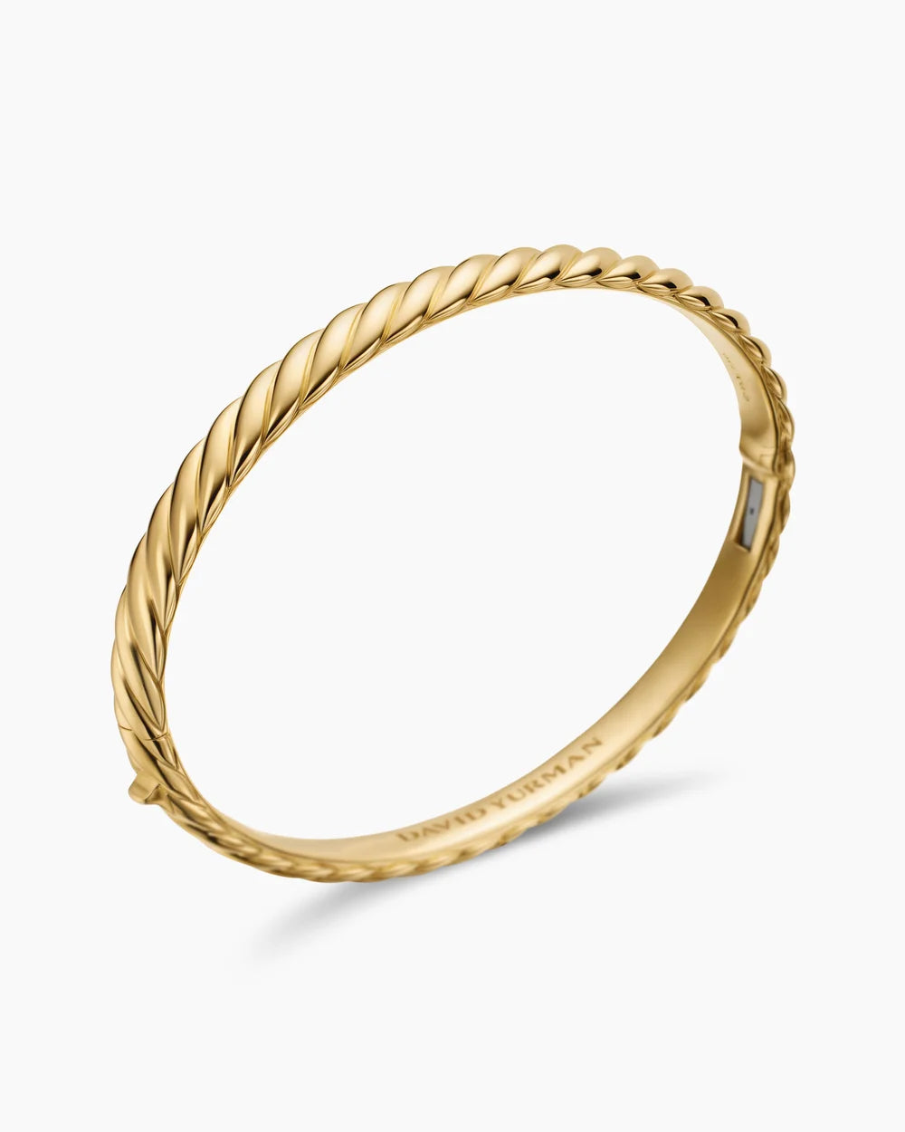 Sculpted Cable Bangle Bracelet in 18K Yellow Gold, 6.2mm
