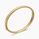 Sculpted Cable Bangle Bracelet in 18K Yellow Gold, 6.2mm