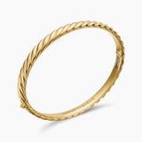 Sculpted Cable Bangle Bracelet in 18K Yellow Gold, 6.2mm