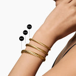 Sculpted Cable Bangle Bracelet in 18K Yellow Gold, 6.2mm